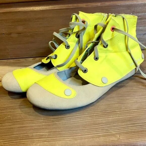 Patagonia Convertible Ballet Flats Neon Yellow/Taupe Best Fits 6.5–7 | Rare - Picture 10 of 11